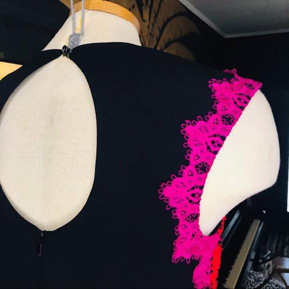 π Host Pick π NWOT Trina Turk Whim AppliqueΜ Lace Trim Crepe Dress - Picture 9 of 14